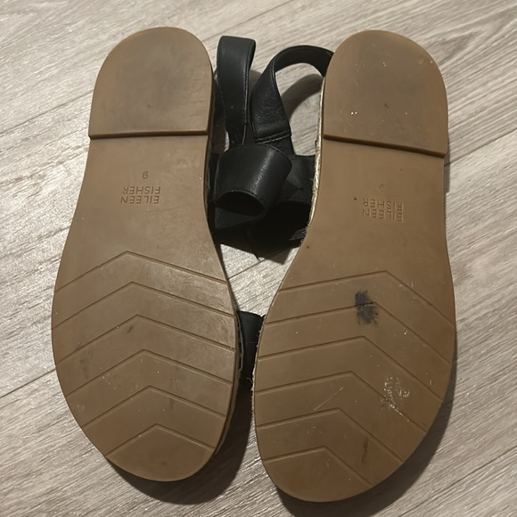 Eileen Fisher Black Espadrilles adjustable strap women’s size 9 - Picture 5 of 9